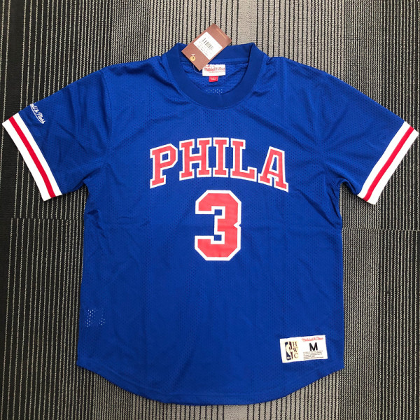 Allen Iverson Men's Blue Player Jersey - Throwback Edition