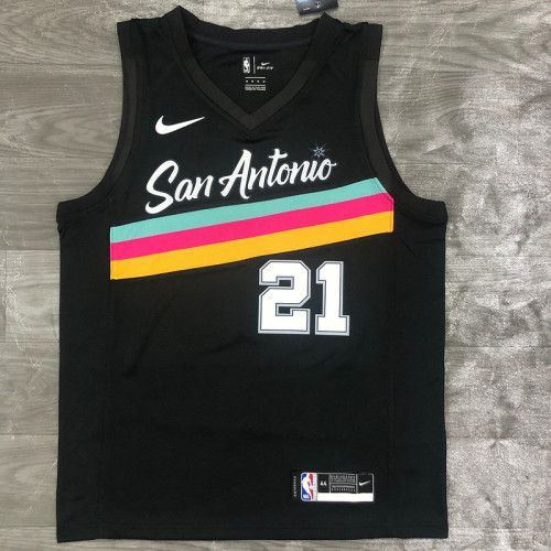 Men's Tim Duncan 2020 Black Swingman Player Jersey – City Edition