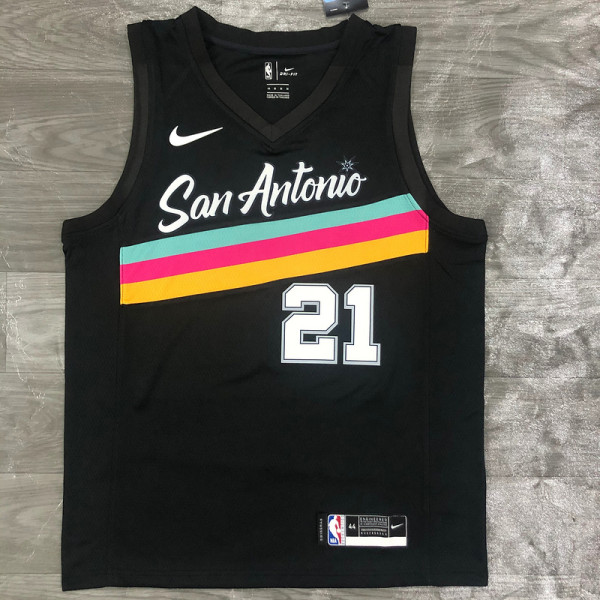 Men's Tim Duncan 2020 Black Swingman Player Jersey – City Edition
