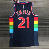 Men's Joel Embiid Black Team Jersey - 75th Anniversary City Edition