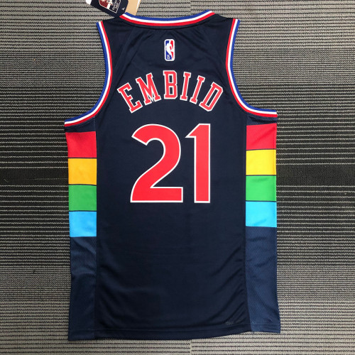 Men's Joel Embiid Black Team Jersey - 75th Anniversary City Edition