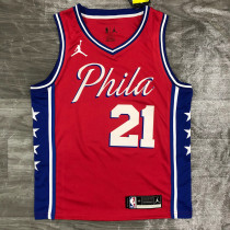 Men's Joel Embiid Red 2020-21 Swingman Player Jersey - Statement Edition