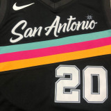 Men's Manu Ginóbili 2020 Black Swingman Player Jersey – City Edition
