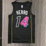 Men's Tyler Herro Black Team Jersey - 75th Anniversary City Edition