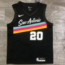 Men's Manu Ginóbili 2020 Black Swingman Player Jersey – City Edition