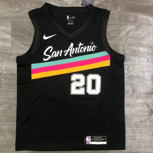 Men's Manu Ginóbili 2020 Black Swingman Player Jersey – City Edition