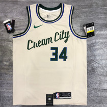 Men's Giannis Antetokounmpo 2020-21 White Swingman Jersey - City Edition