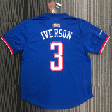 Allen Iverson Men's Blue Player Jersey - Throwback Edition