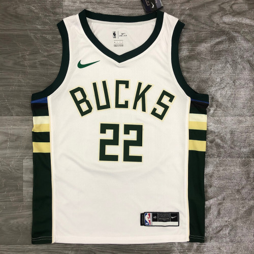 Men's Khris Middleton White 2020-21 Swingman Player Jersey – Association Edition