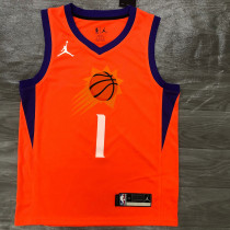 Men's Devin Booker Orange Finished Swingman Player Jersey - Statement Edition