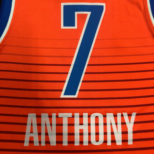 Carmelo Anthony Men's Orange Swingman Team Jersey - Statement Edition