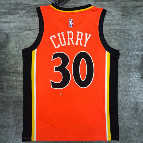 Men's Stephen Curry Orange Player Jersey - Retro Classical Edition