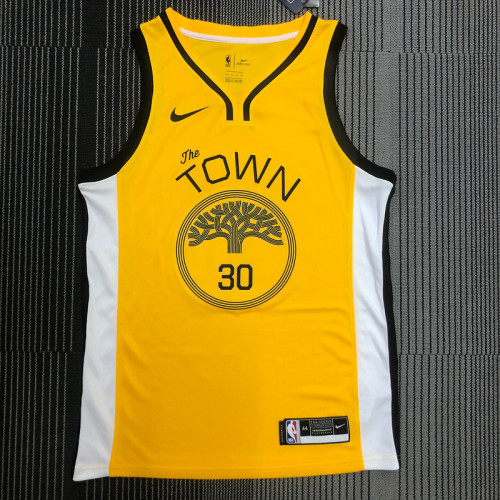Men's Stephen Curry V-neck Yellow Player Jersey - Statement Edition