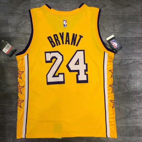 Kobe Bryant 24 Yellow City Edition Men's Player Jersey