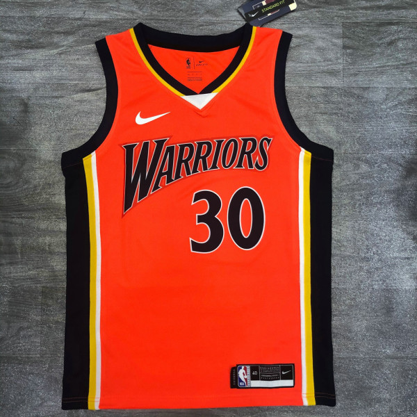 Men's Stephen Curry Orange Player Jersey - Retro Classical Edition