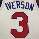 Men's Allen Iverson White Finished Swingman Player Jersey - Retro Classics Edition