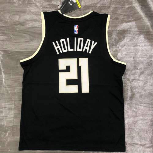 Men's Jrue Holiday 2020-21 Black Swingman Jersey - Statement Edition