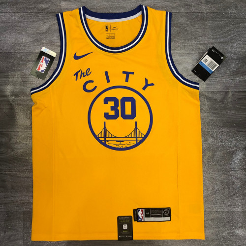 Stephen Curry Men's Yellow Player Jersey - The City Classic Edition