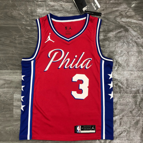 Men's Allen Iverson Red 2020-21 Swingman Player Jersey - Statement Edition