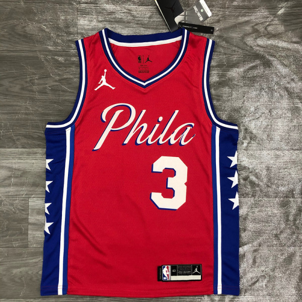 Men's Allen Iverson Red 2020-21 Swingman Player Jersey - Statement Edition