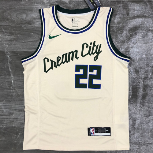 Men's Khris Middleton 2020-21 White Swingman Jersey - City Edition