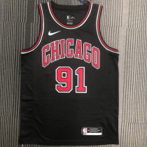 Dennis Rodman Men's Black Swingman Team Jersey - Statement Edition