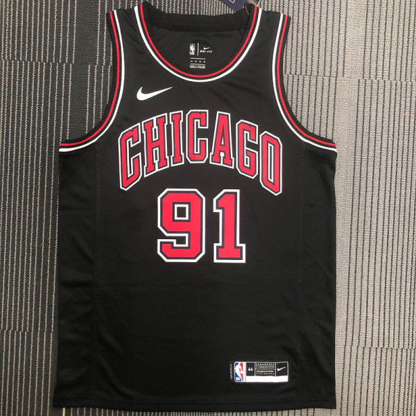 Dennis Rodman Men's Black Swingman Team Jersey - Statement Edition