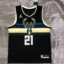 Men's Jrue Holiday 2020-21 Black Swingman Jersey - Statement Edition
