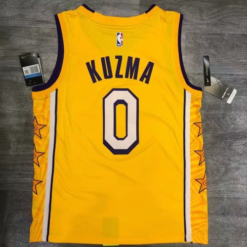 Kyle Kuzma Yellow City Edition Men's Player Jersey