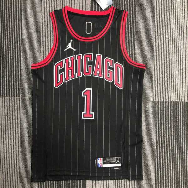 Men's Derrick Rose Black Team Jersey - Statement Edition