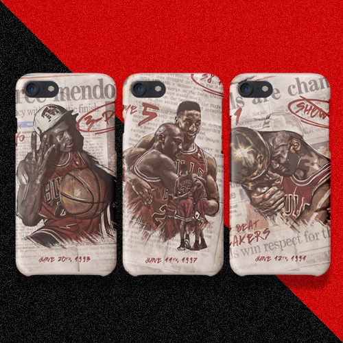 Michael Jordan The Flu Game Championship 1 and Championship 3 Poster Phone Case
