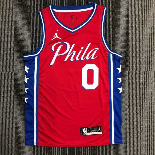 Men's Tyrese Maxey Red Team Jersey - Statement Edition