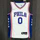 Men's Tyrese Maxey White Team Jersey - 75th Anniversary Edition