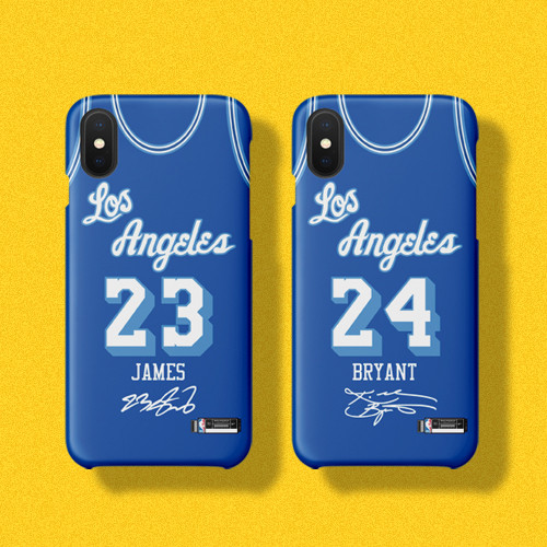 Kobe Bryant / LeBron James Retro Jersey Blue Phone Case