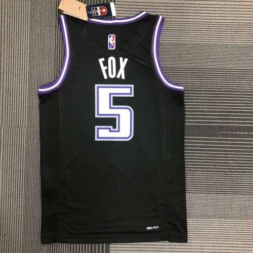Men's De’Aaron Fox Black Team Jersey - City Edition