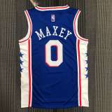 Men's Tyrese Maxey Blue Team Jersey - 75th Anniversary Edition