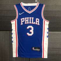 Men's Allen Iverson Blue Team Jersey - 75th Anniversary Edition