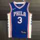Men's Allen Iverson Blue Team Jersey - 75th Anniversary Edition