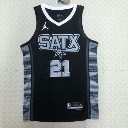 Men's Tim Duncan Black Team Jersey - Statement Edition