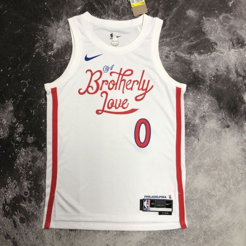 Men's Tyrese Maxey White Team Jersey - City Edition