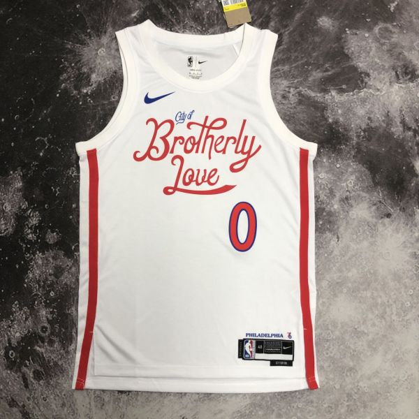 Men's Tyrese Maxey White Team Jersey - City Edition