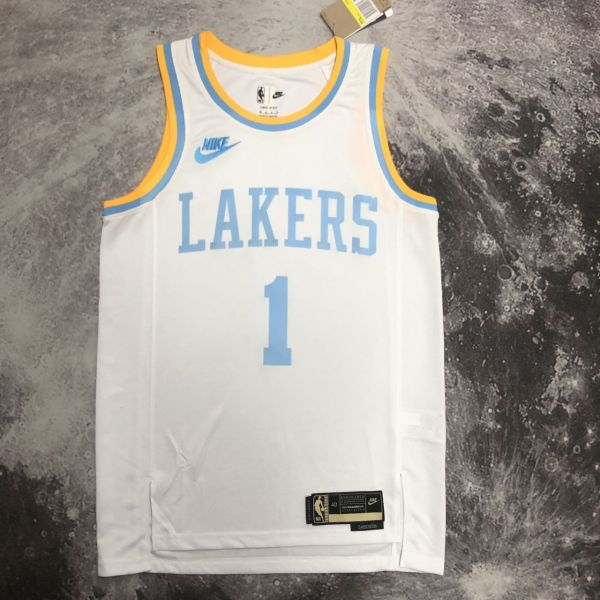Men's D'Angelo Russell White Retro Team Jersey