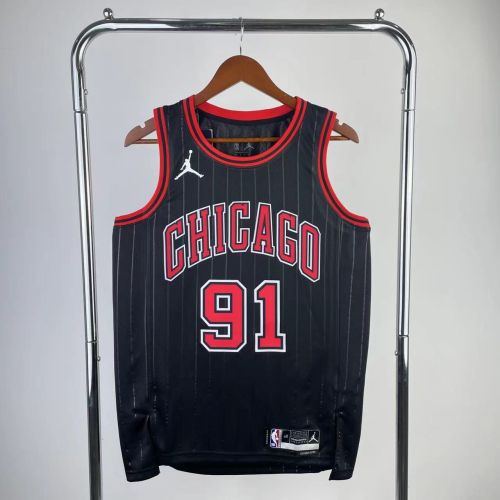 Men's Dennis Rodman Black Team Jersey - Statement Edition