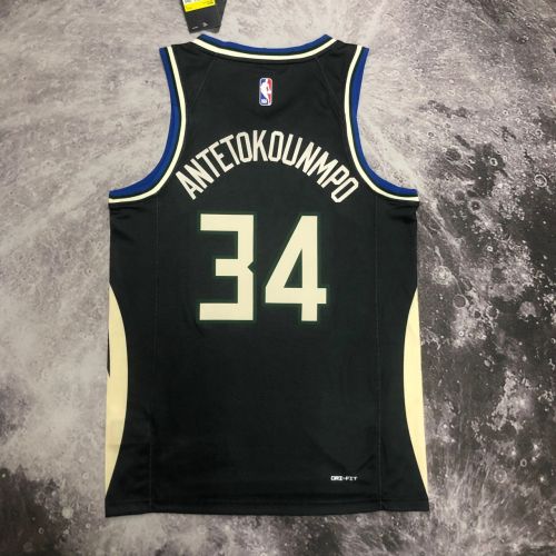 Men's Giannis Antetokounmpo Black Team Jersey - Statement Edition