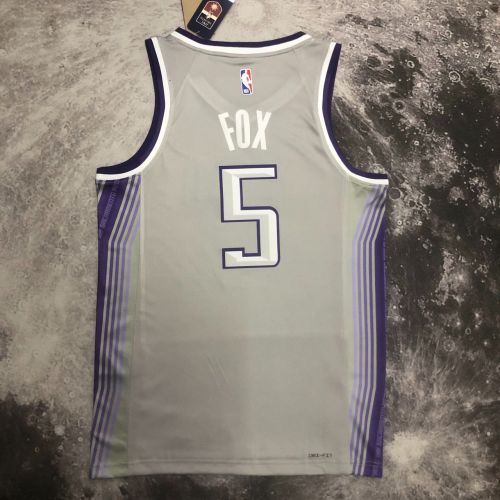 Men's De’Aaron Fox Gray Team Jersey - City Edition