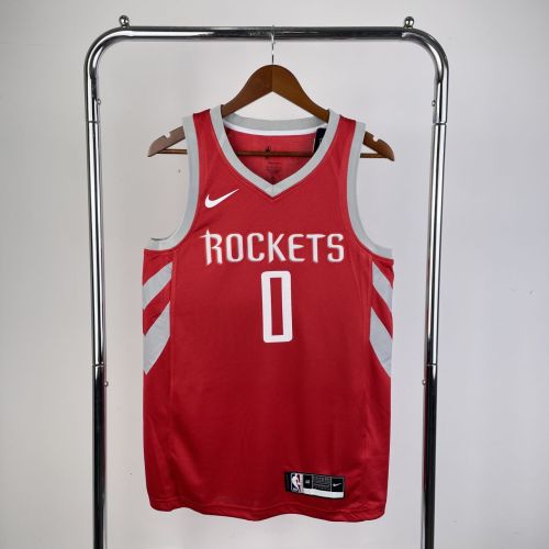 Men's Russell Westbrook Red Away Team Jersey