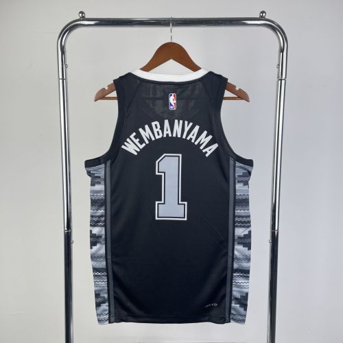 Men's Victor Wembanyama Black Team Jersey - Statement Edition