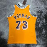 Men's M&N 98/99 Dennis Rodman Yellow Retro Jersey