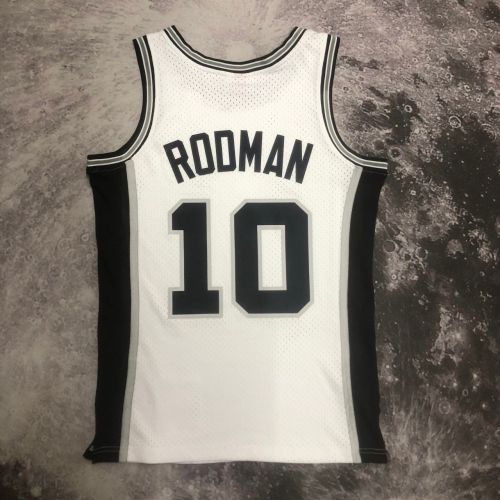 Men's M&N 1993/94 Dennis Rodman White Retro Jersey