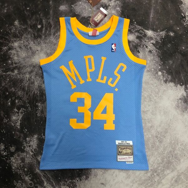 Men's M&N 2002 Shaquille O'Neal Blue Retro Jersey